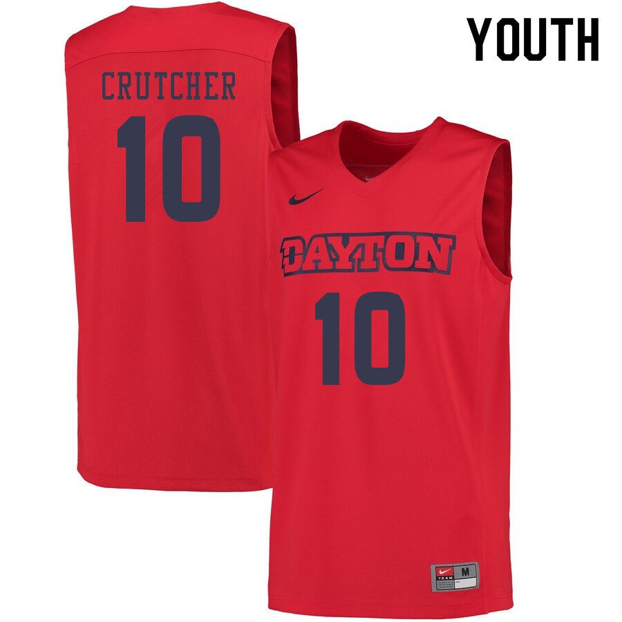 Youth #10 Jalen Crutcher Dayton Flyers College Basketball Jerseys Sale-Red